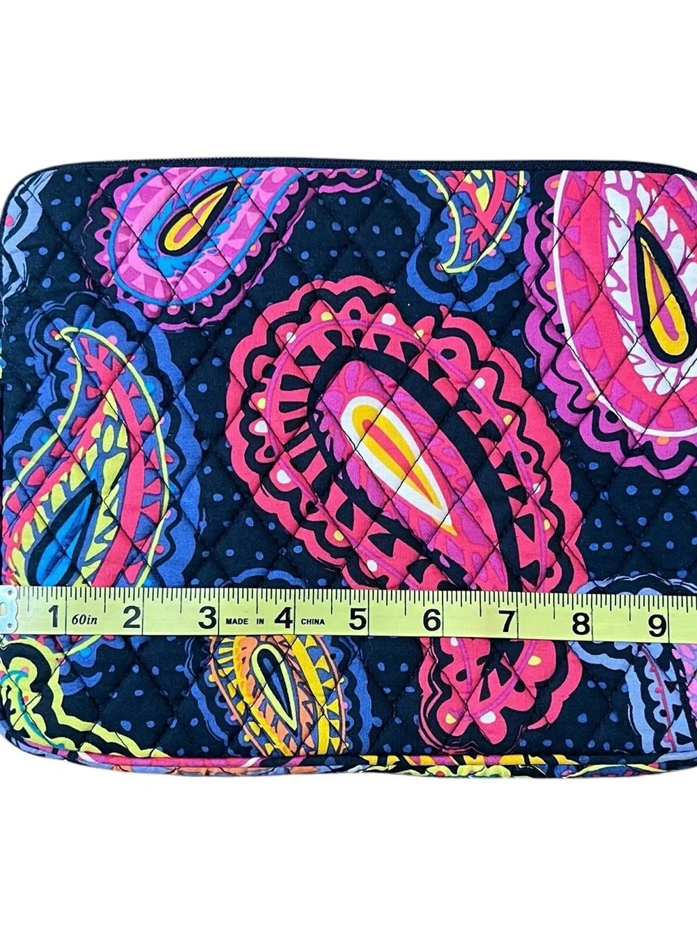 Vera Bradley iPad Tablet Sleeve Case Zip Cover Quilted Paisley 10”x8”